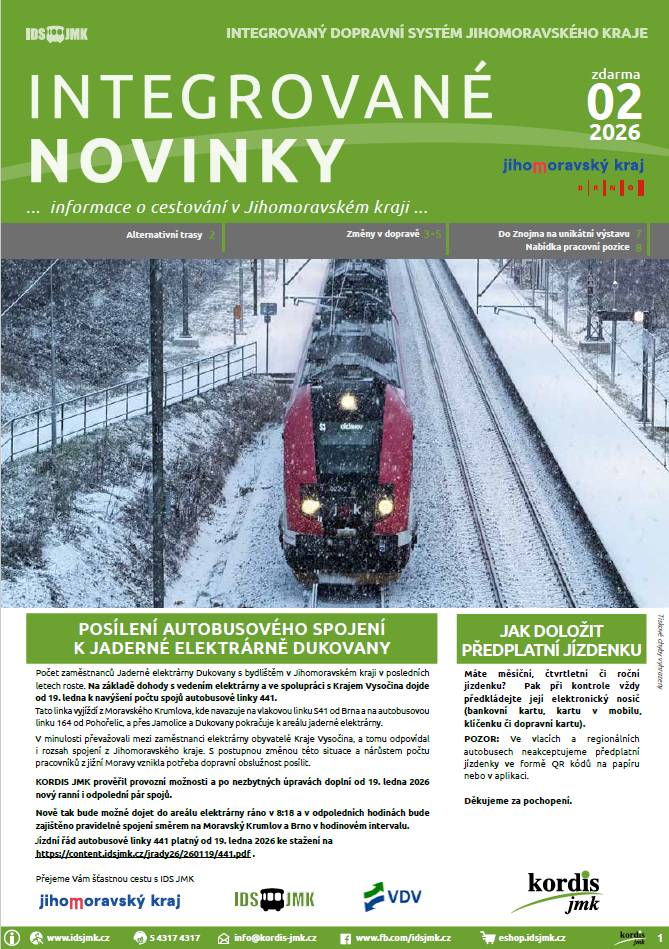 Informace o cestování v Jihomoravském kraji...