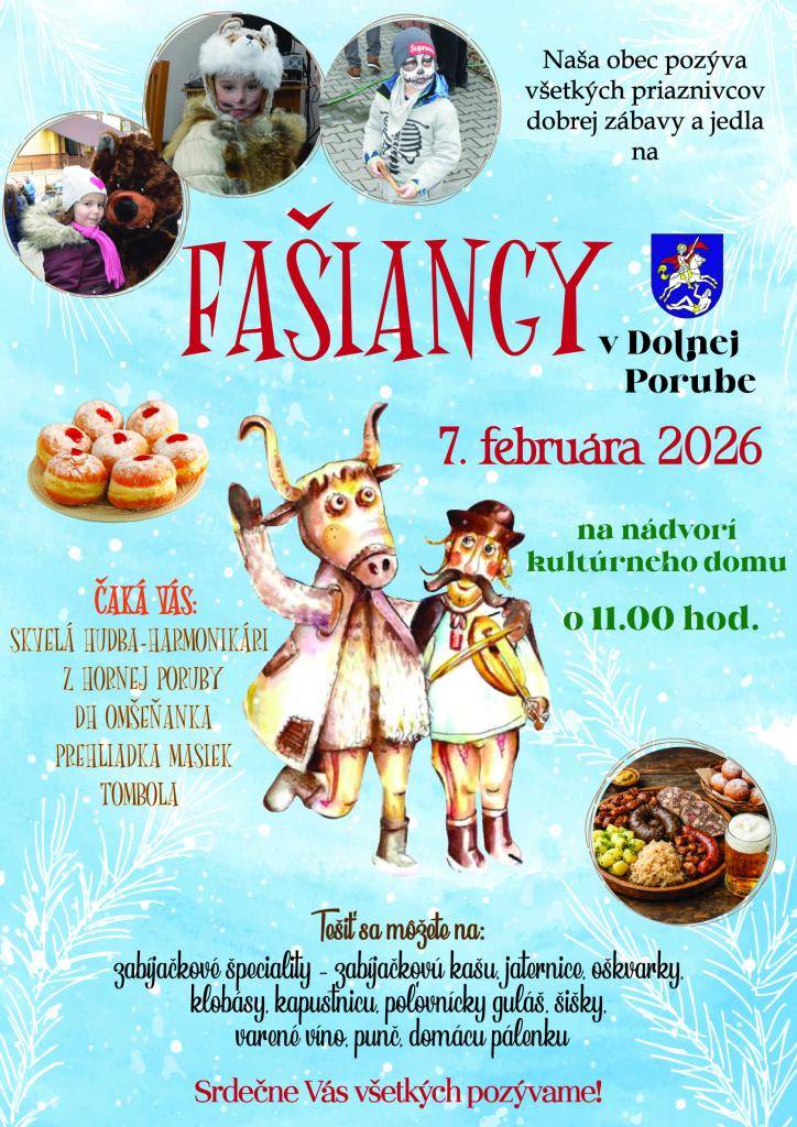 Fašiangy 2026 v Dolnej Porube sa uskutočnia dňa 07.02.2026.
