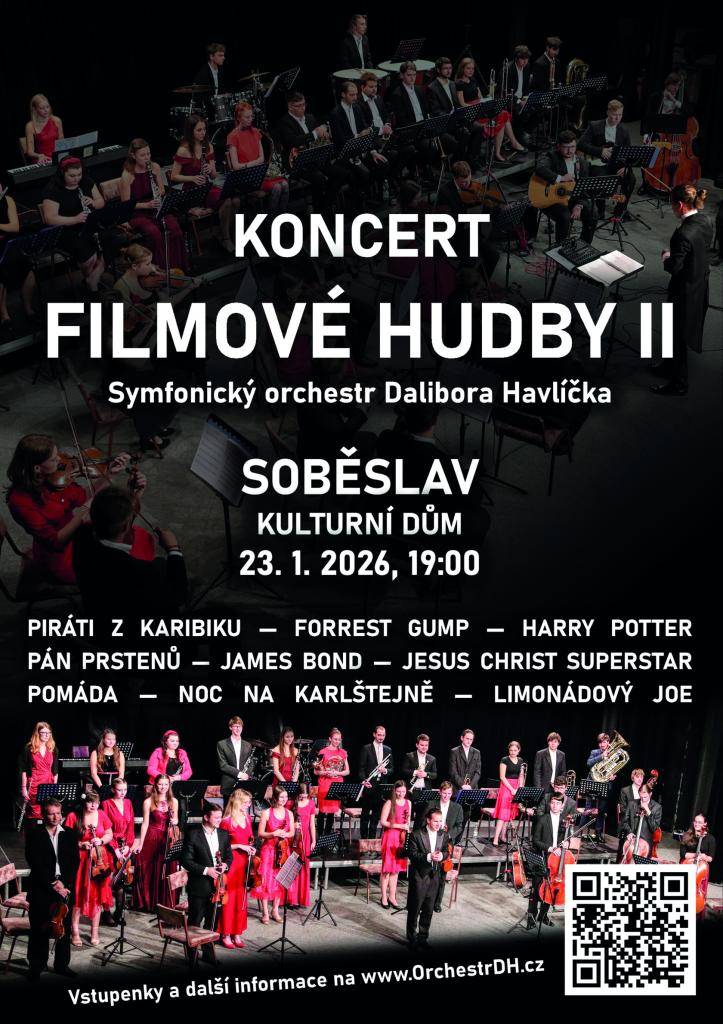 Kulturní dům města Soběslavi zve na koncert, na kterém zazní symfonie ze známých českých i světových filmů.
