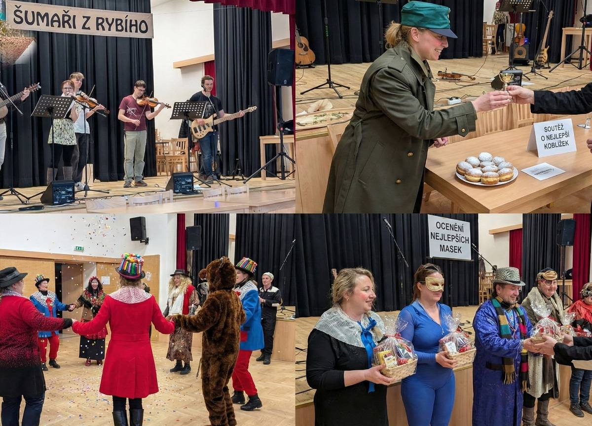Až se průvod vrátí, rozhodně nekončíme! Čeká nás odpoledne plné zábavy pro každého: 🎻 Šumaři z Rybího – zahrají k poslechu i do skoku! 🎈 Kulturní program – pro malé i velké diváky. 🍩🏆 Vyhodnocení – zjistíme, kdo upekl nejlepší koblížek (a všechny je společně sníme!). 👑 Ocenění masek – ty nejlepší maškary neminou zasloužené ceny. 🏺 Výstava dobových náčiní, nástrojů a předmětů z Lašska. Přijďte si užít smích, muziku a tradice, které nás spojují 💛   📍 Kde: sál Kulturního domu U Kremlů   🕔 Kdy: 31.1.2026 od 17:00   👉 Těší se na vás místní maškary! 🎭✨ 📅 Už příští sobotu 31. 1. 2026 v Závišicích!