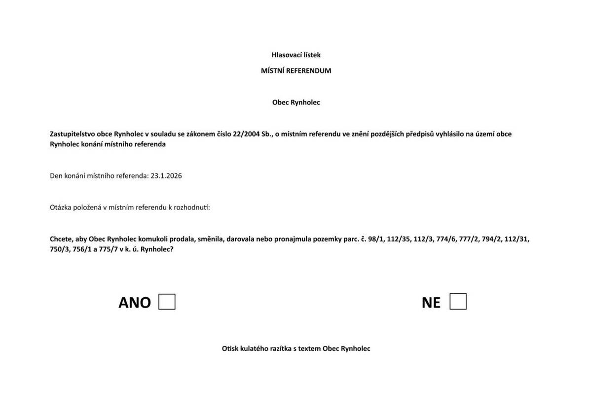 Takhle vypadá hlasovací lístek pro nadcházející REFERENDUM.