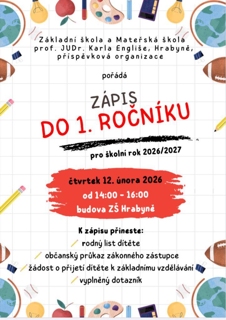 PRO ŠKOLNÍ ROK 2026/2027