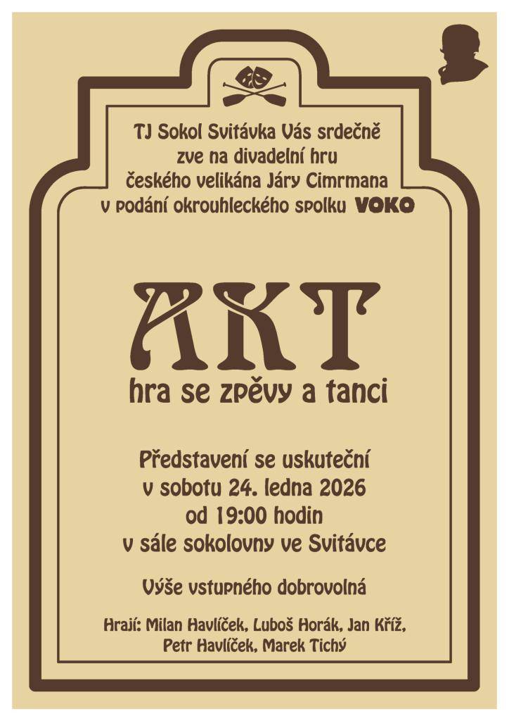 TJ Sokol Svitávka Vás zve na divadlo okrouhlického spolku VOKO.