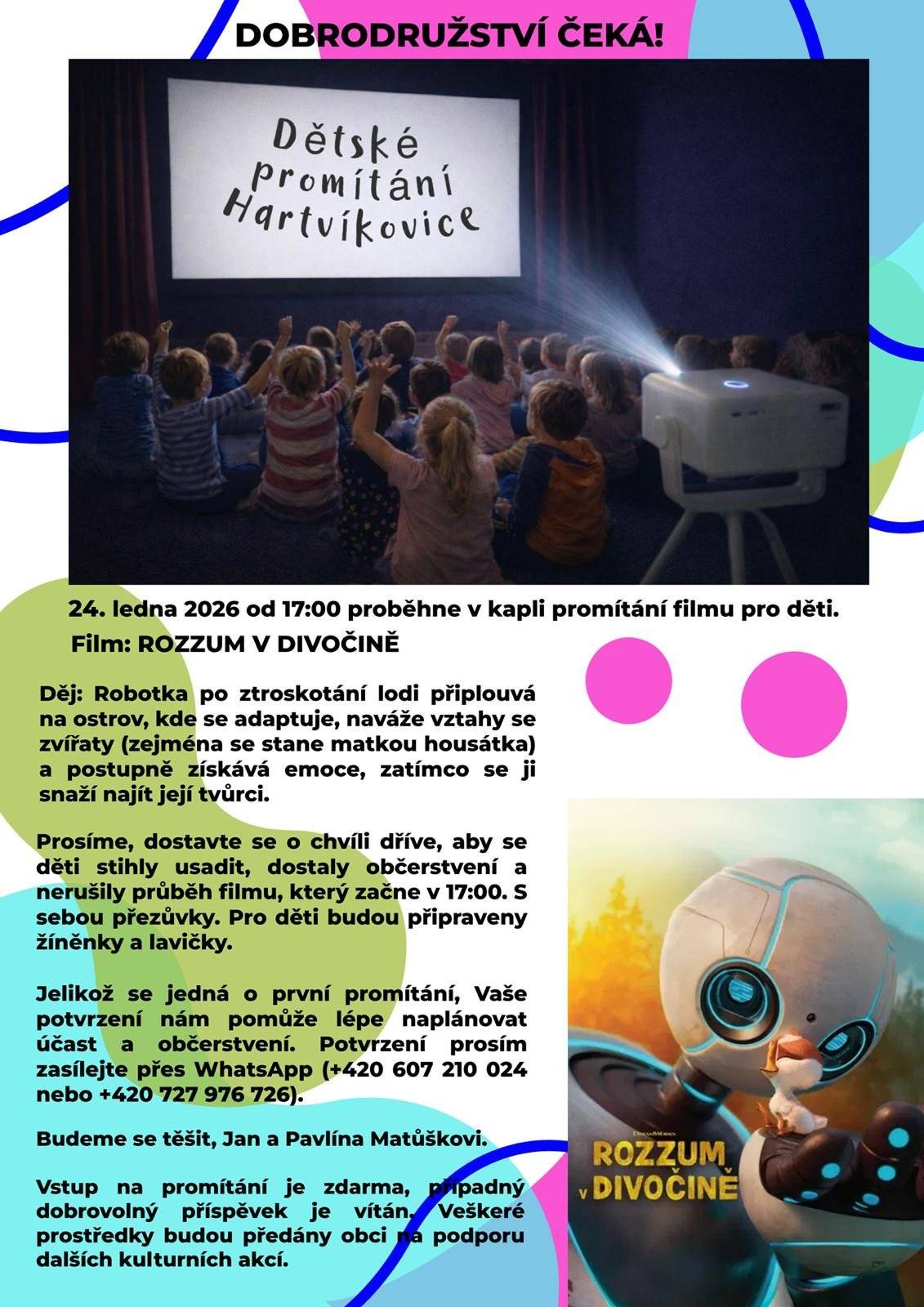 Dětské promítání Hartvíkovice