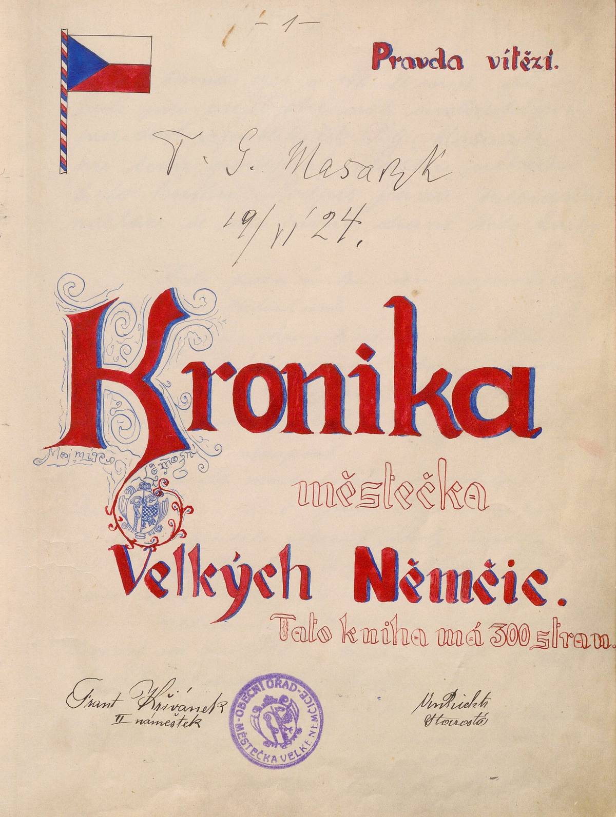 Městys Velké Němčice a SDH Velké Němčice, ve spolupráci se Státním okresním archivem Břeclav se sídlem v Mikulově, zdigitalizovali Pamětní knihu obce Velké Němčice, rok 1918–1970, kroniku Sboru dobrovolných hasičů Velké Němčice, rok 1899–1948 a Kroniku mladých požárníků Velké Němčice rok 1971–1988. Všechny tyto vzácné dokumenty si můžete prohlédnout na stránkách Městyse Velké Němčice na níže uvedeném odkazu. Pří této digitalizaci byly pořízeny kopie fotografií z minulých let. https://www.velkenemcice.cz/kroniky-velkych-nemcic/ https://www.velkenemcice.cz/digitalizovana-fotoalba