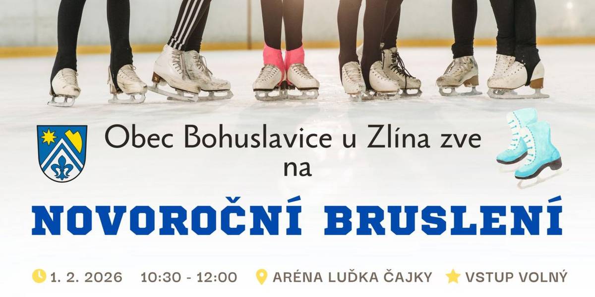 Opět po roce všechny zveme na obecní novoroční bruslení, tentokrát na zimním stadionu Luďka Čajky ve Zlíně v neděli 1. 2. od 10:30 do 12:00.   Zima nám letos přeje, všichni máme natrénováno z naší ledové arény, tak se určitě sejdeme v hojném počtu.   Těšíme se na všechny!