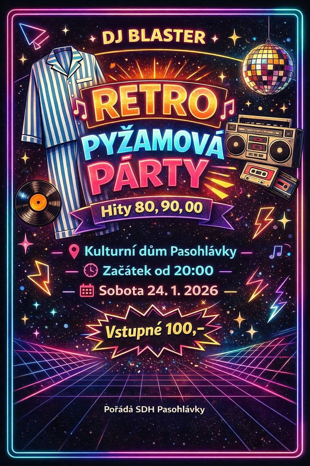 Největší hity 80, 90 a milénia 24. ledna ve 20:00 hod v Pasohlávkách v kulturním domě. Vstupné 100 Kč. Těšíme se na Vás