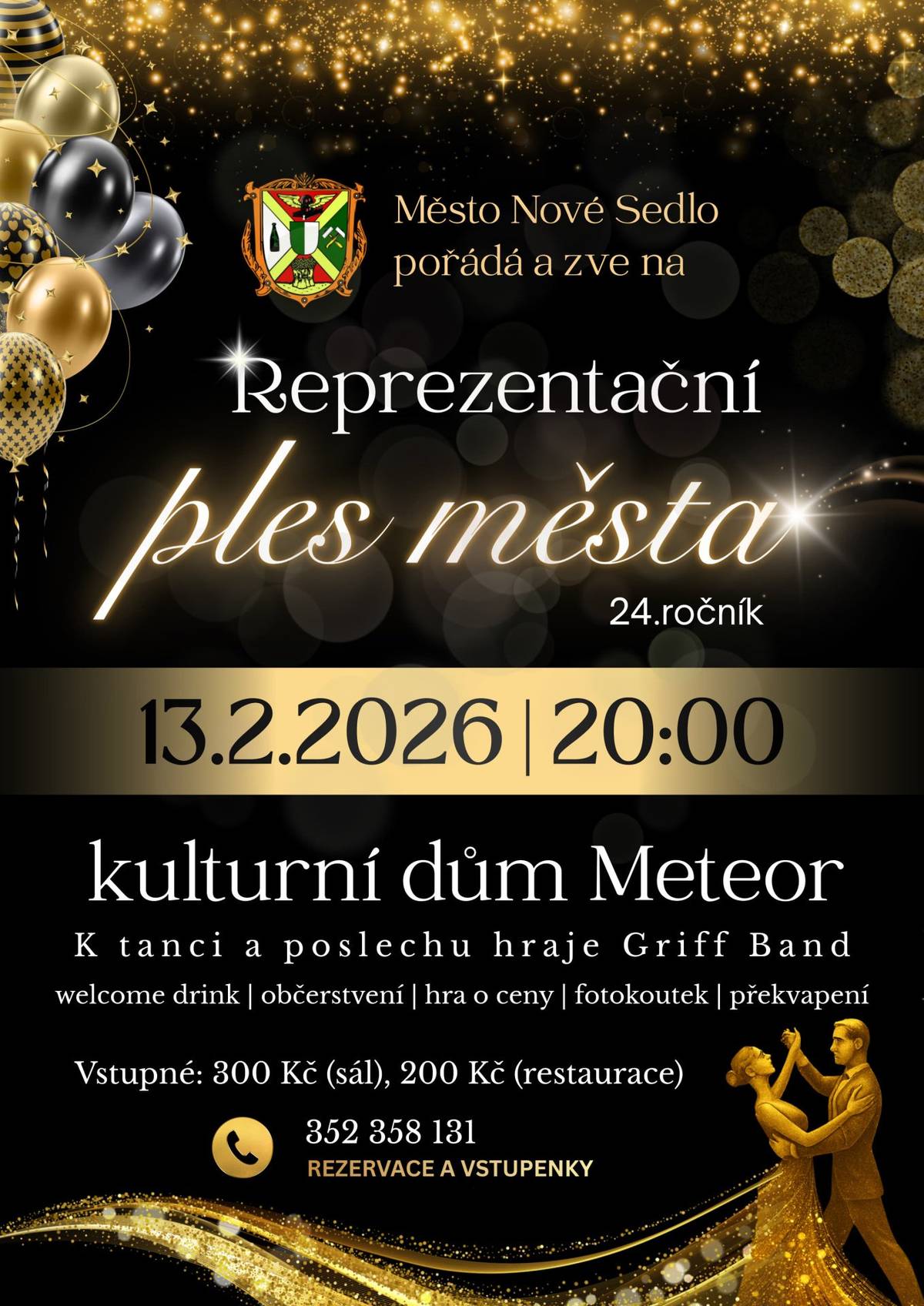 ✨ Další zastávka letošní plesové sezóny patří městu Nové Sedlo. Reprezentační ples města letos proběhne 13. února a nabídne hostům příležitost prožít další příjemný večer s hudbou, programem i tradiční plesovou náladou Tak neváhejte, místa se rychle plní! 🙂 Lístky jsou od středy 21.1. k vyzvednutí v kanceláři č. 4 u paní Aleny Novákové.