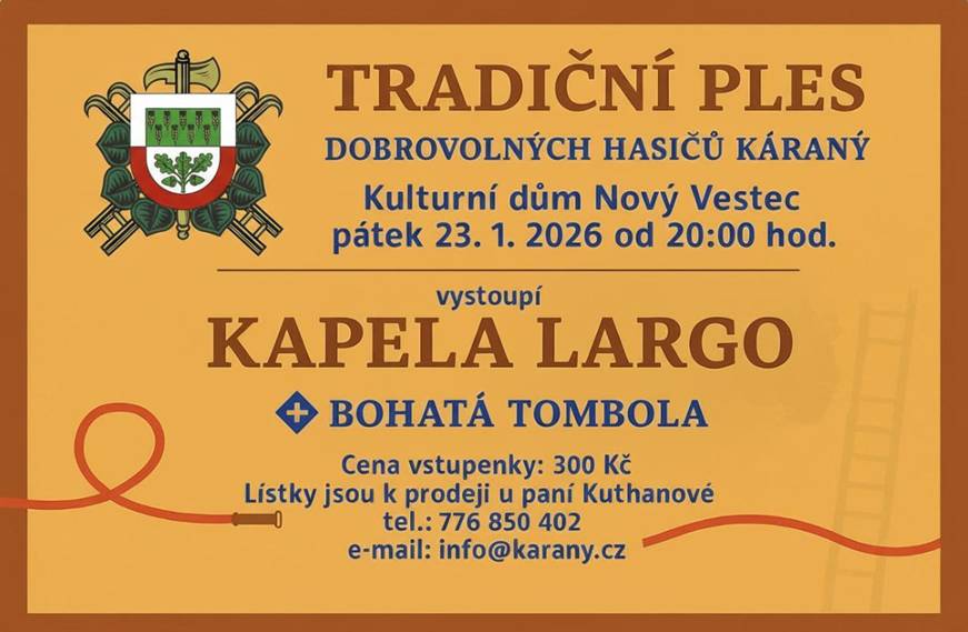 Tradiční hasičský ples SDH Káraný