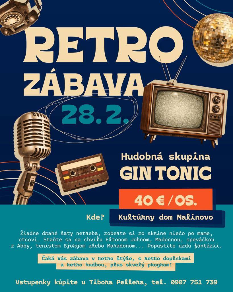 Vážení občania, dávame do pozornosti 20. Reprezentačný ples TJ Malinovo, ktorý sa bude konať 28. februára 2026 v kultúrnom dome v Malinove.