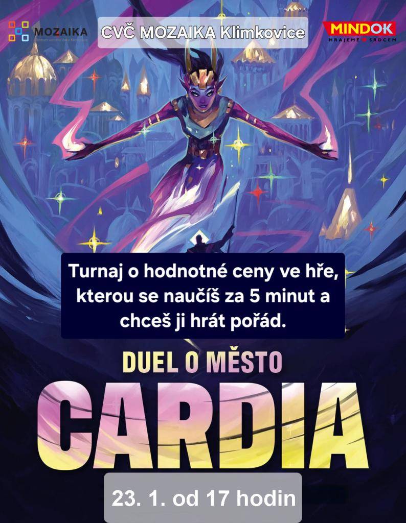 Přijď 23. 1. v 17:00 do CVČ MOZAIKA Klimkovice na bleskově naučitelnou deskovku, kterou zvládneš za 5 minut a budeš ji chtít hrát pořád. Hraje se o skvělé ceny – těšíme se na tebe!
