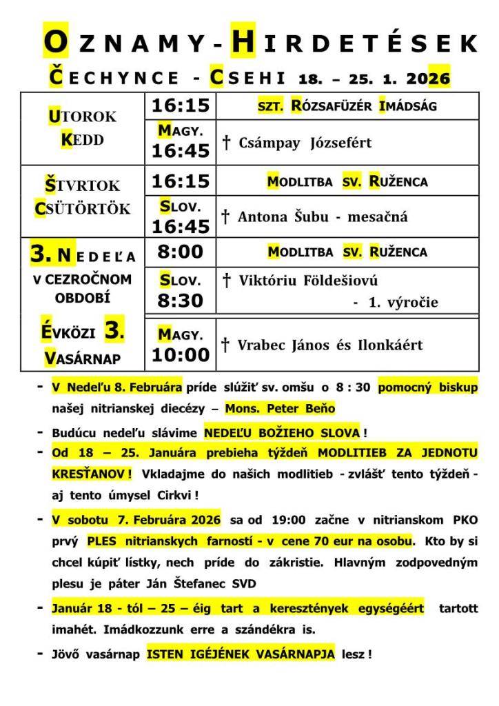 omšový poriadok - miserend