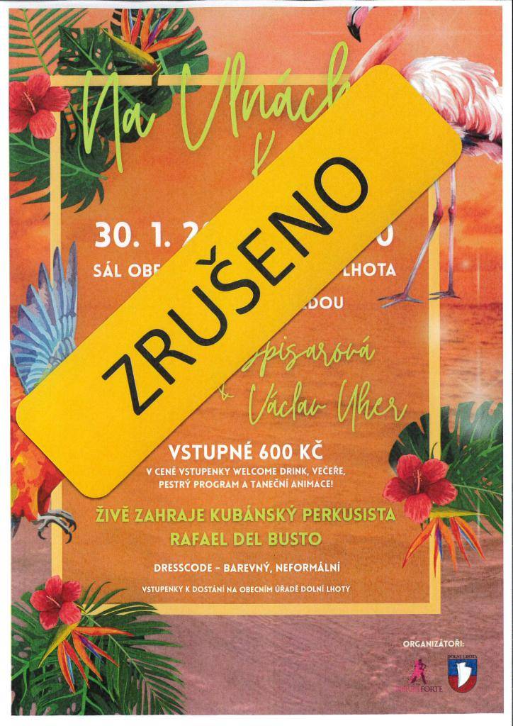 Obecní ples Na vlnách Karibiku, který se měl konat v pátek 30.1.2026 je ZRUŠEN.