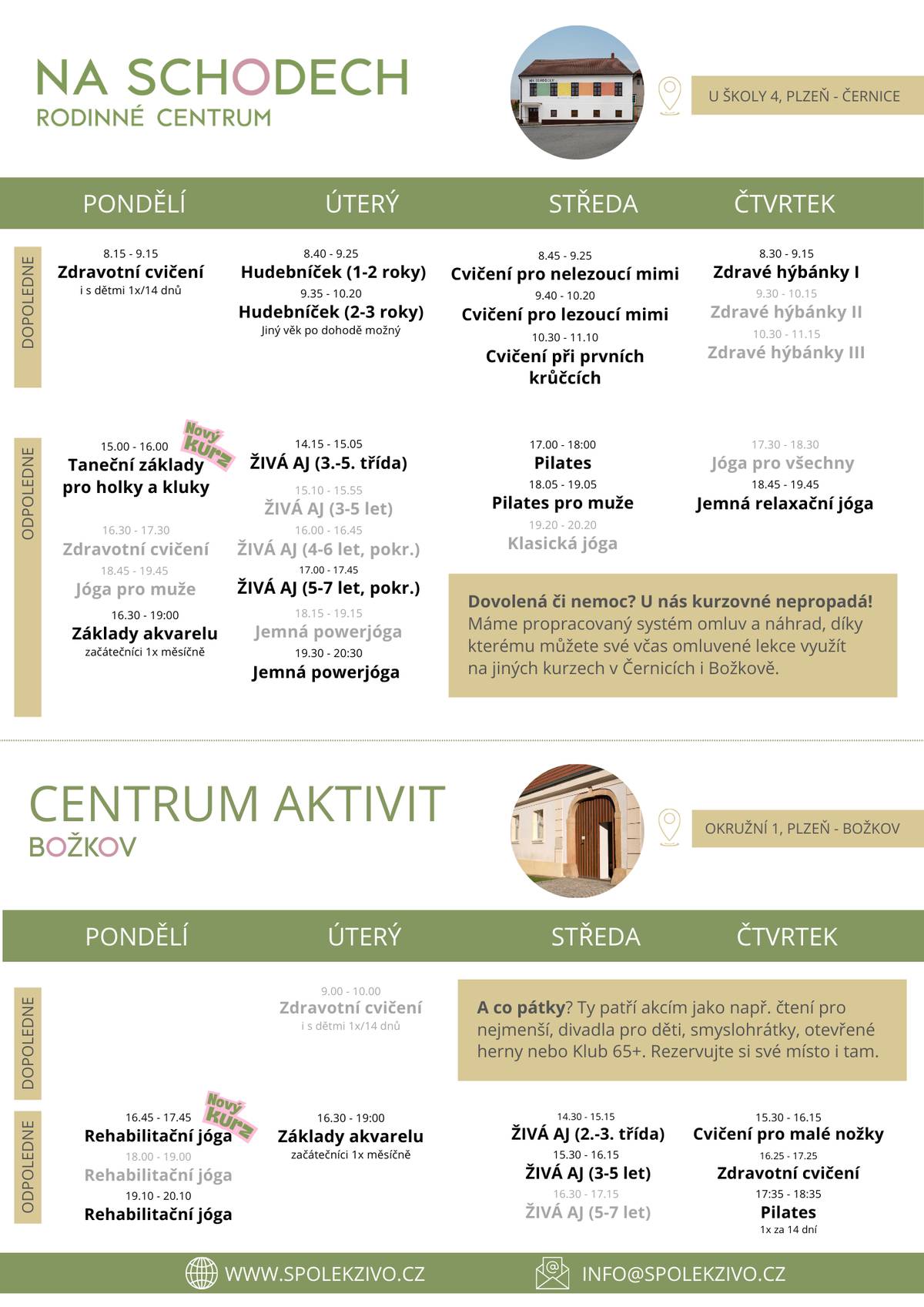 👨👩👧👦V Rodinném centru na Schodech nezahálejí. K tradičním akcím zvou také na konci ledna na Dny otevřených dveří. Dále jsou v nabídce volná místa na kurzy pro děti i dospělé na 2. pololetí. A na Valentýna mají pro rodiče lákavou nabídku 😉
