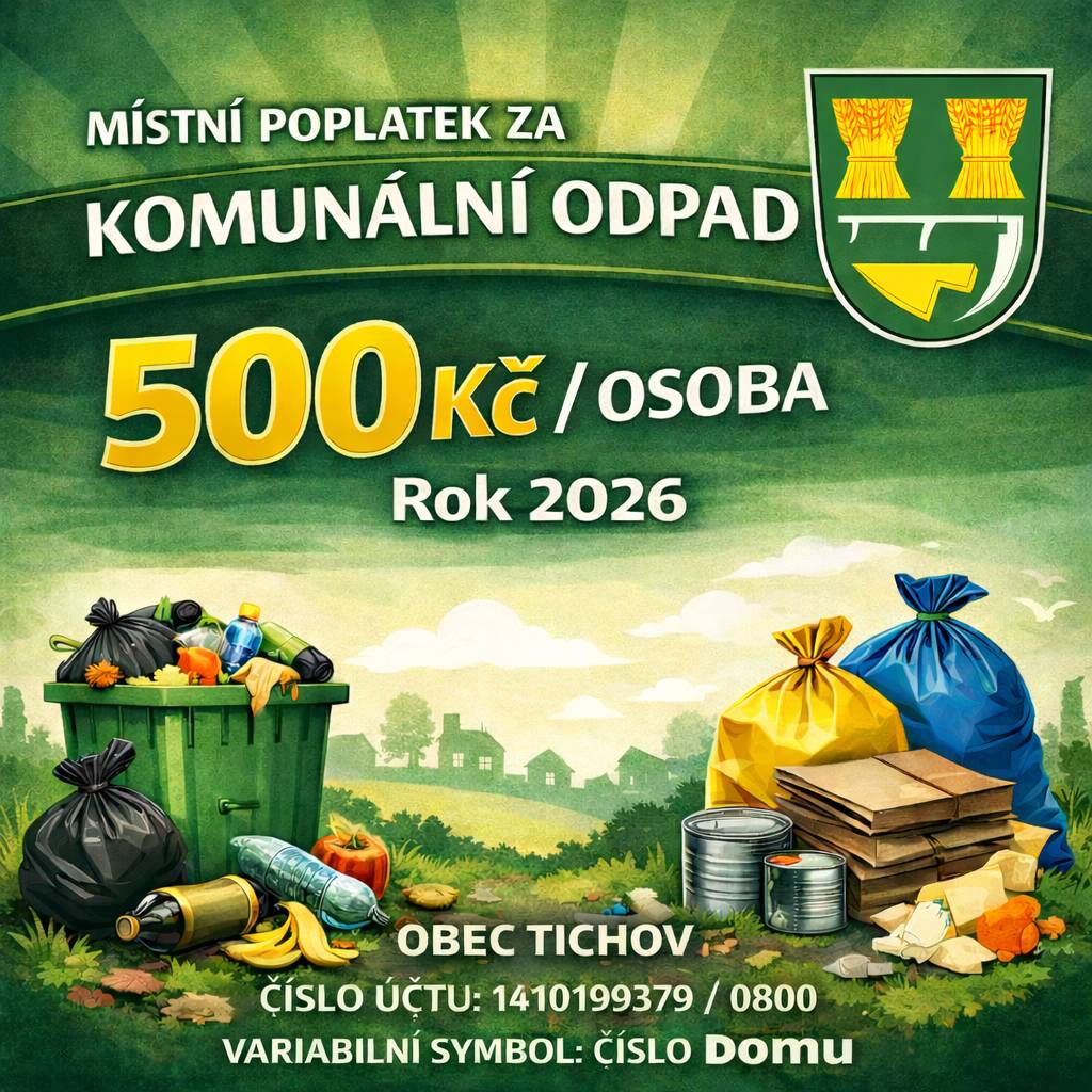 Poplatek za komunální odpad 2026 je splatný k 31.3.2026