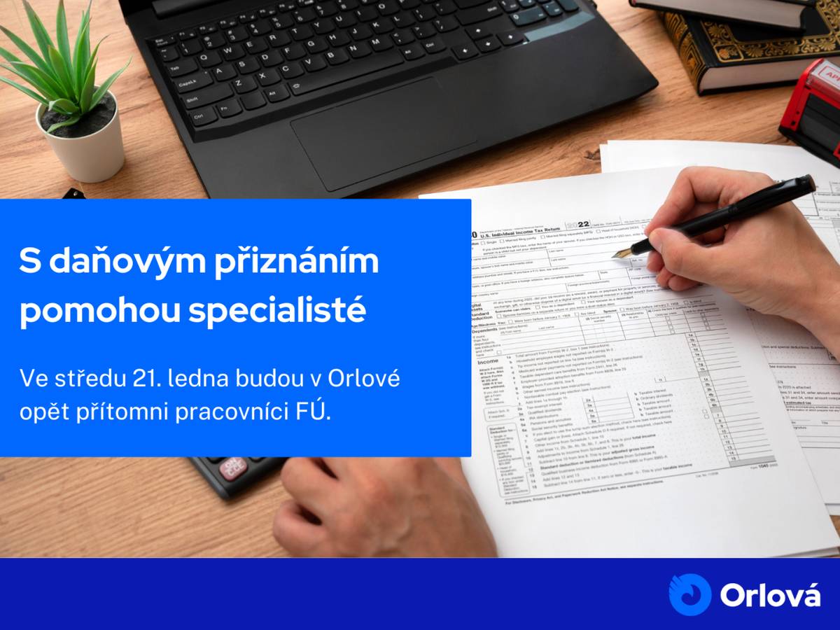 Ve středu 21. ledna budou občanům Orlové opět k dispozici pracovníci karvinského územního pracoviště finančního úřadu, kteří pomohou a poradí s vyplněním přiznání k dani z nemovitých věcí. Daňové specialisty najdete v jednací místnosti rady města (prostory bývalé obřadní síně) v 1. patře městského úřadu v ulici Osvobození. Na k...