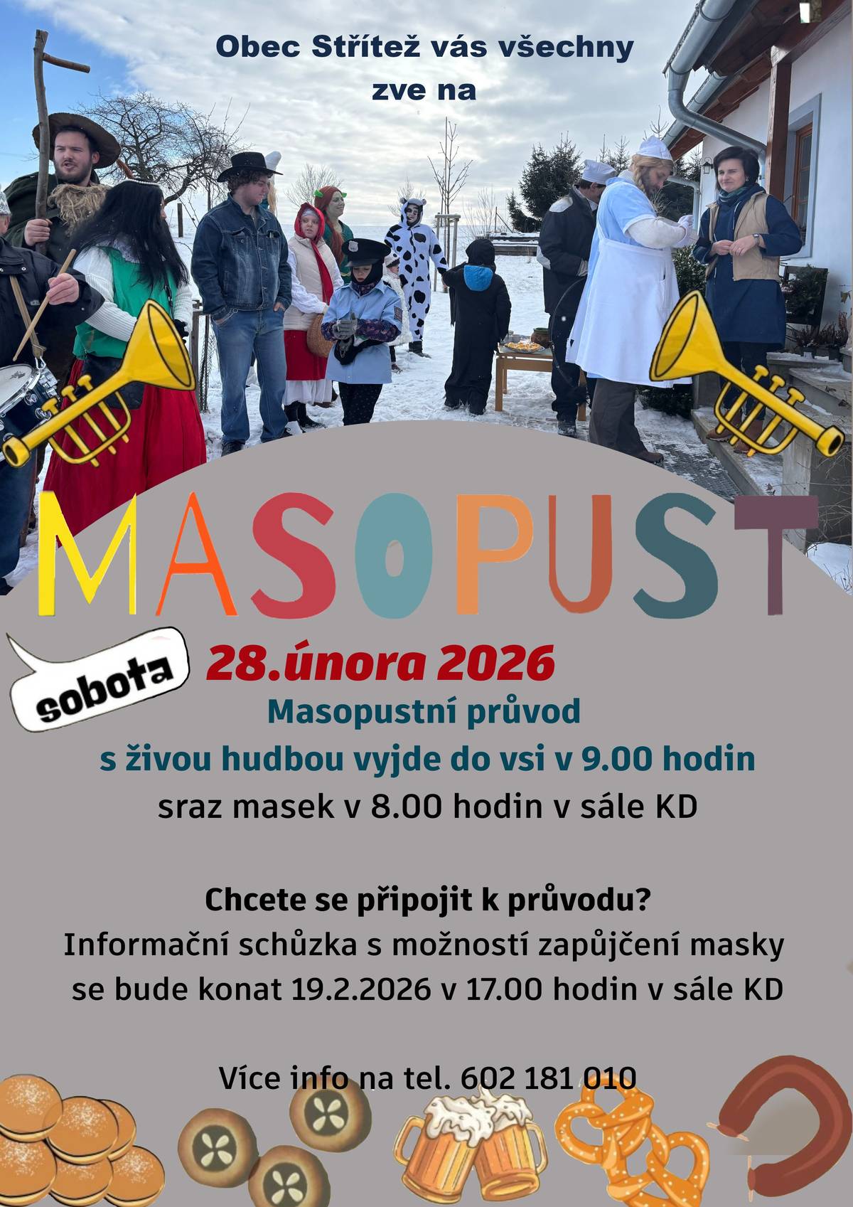 v obci Střítež v sobotu 28.února 2026