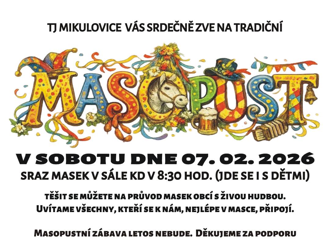 Chystejte a shánějte masky, masopust se blíží! 😉