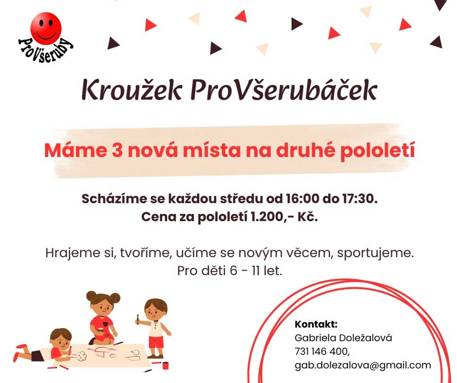 Scházíme se každou středu od 16:00 do 17:30