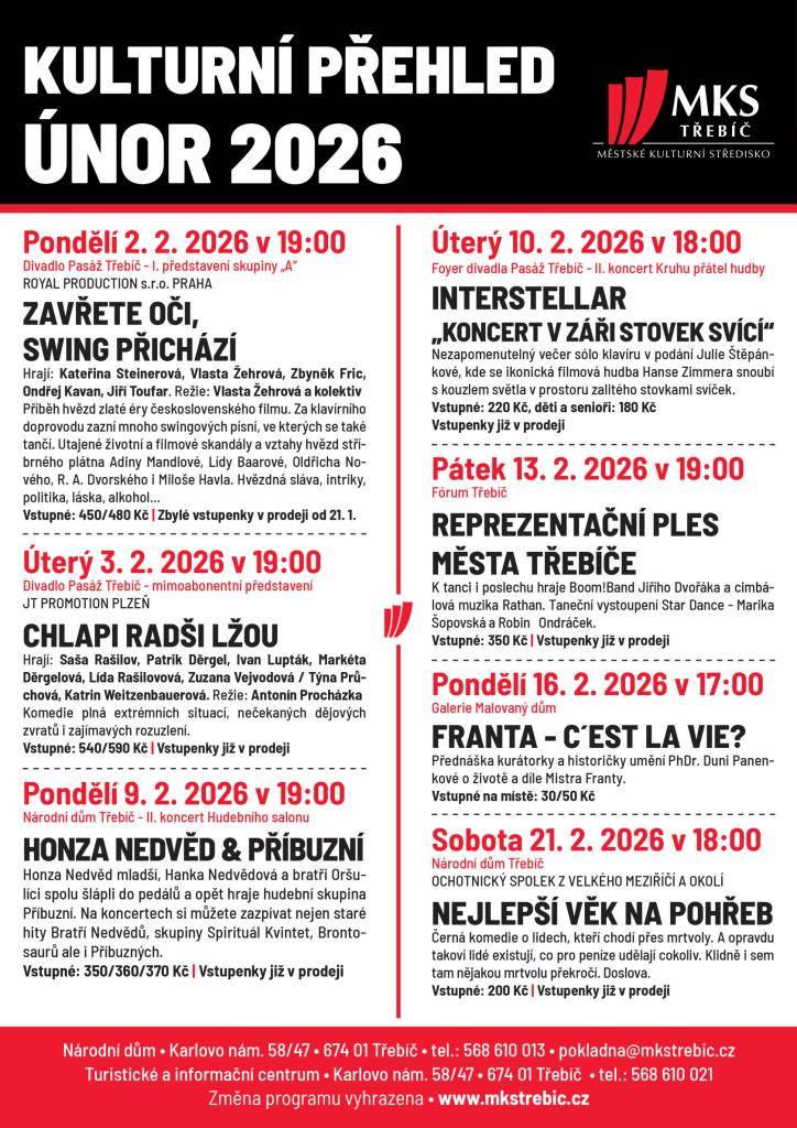 program na únor 2026