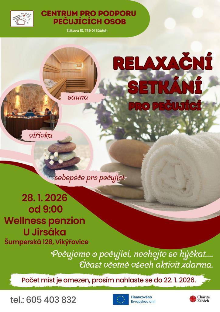 Centrum pro podporu pečujících osob pořádá relaxační setkání pro pečující