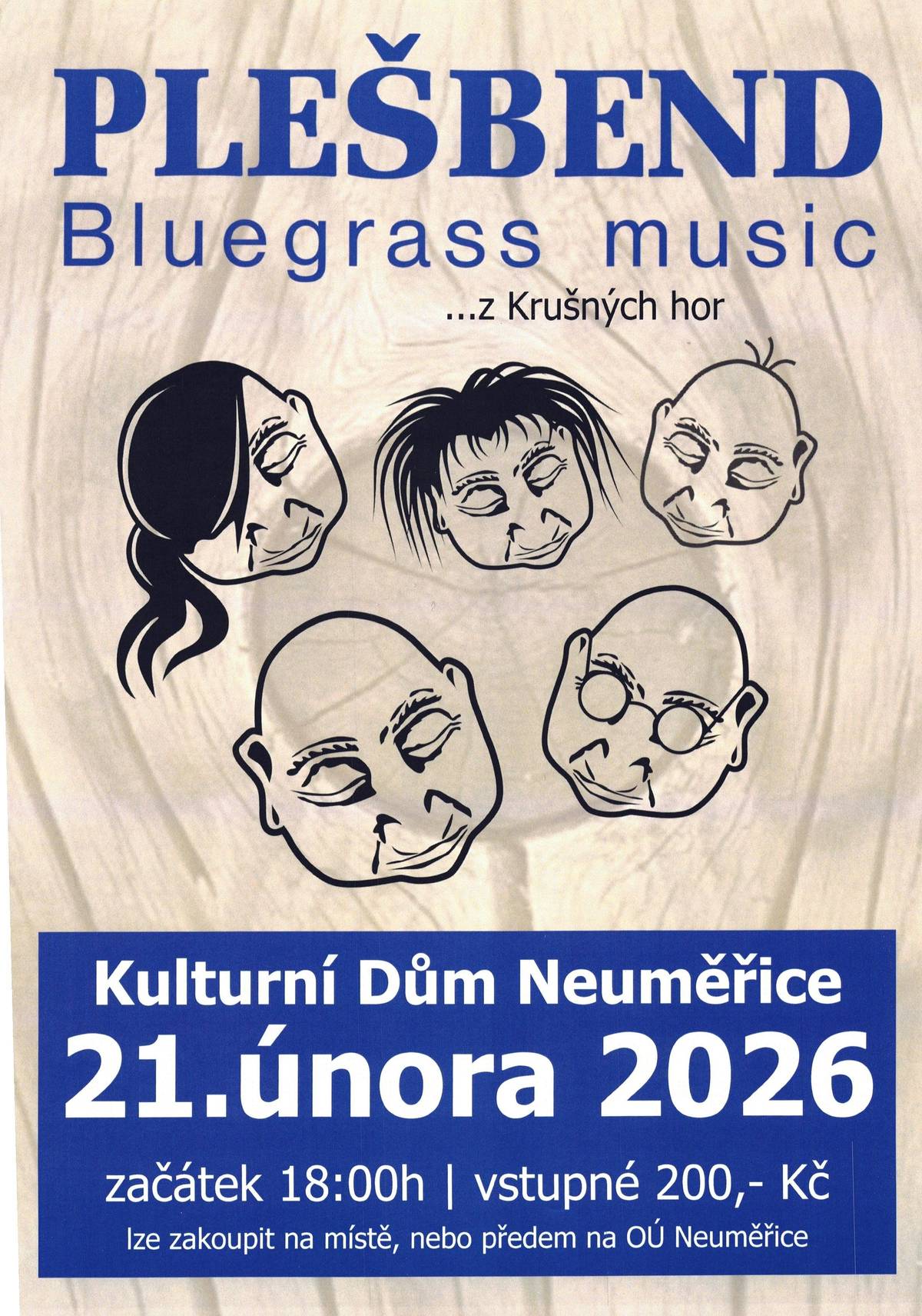 ... z Krušných hor  Kulturní dům Neuměřice  21. 2. 2026 od 18:00 hod  vstupné 200,- Kč  lze zakoupit na místě nebo předem na OÚ Neuměřice