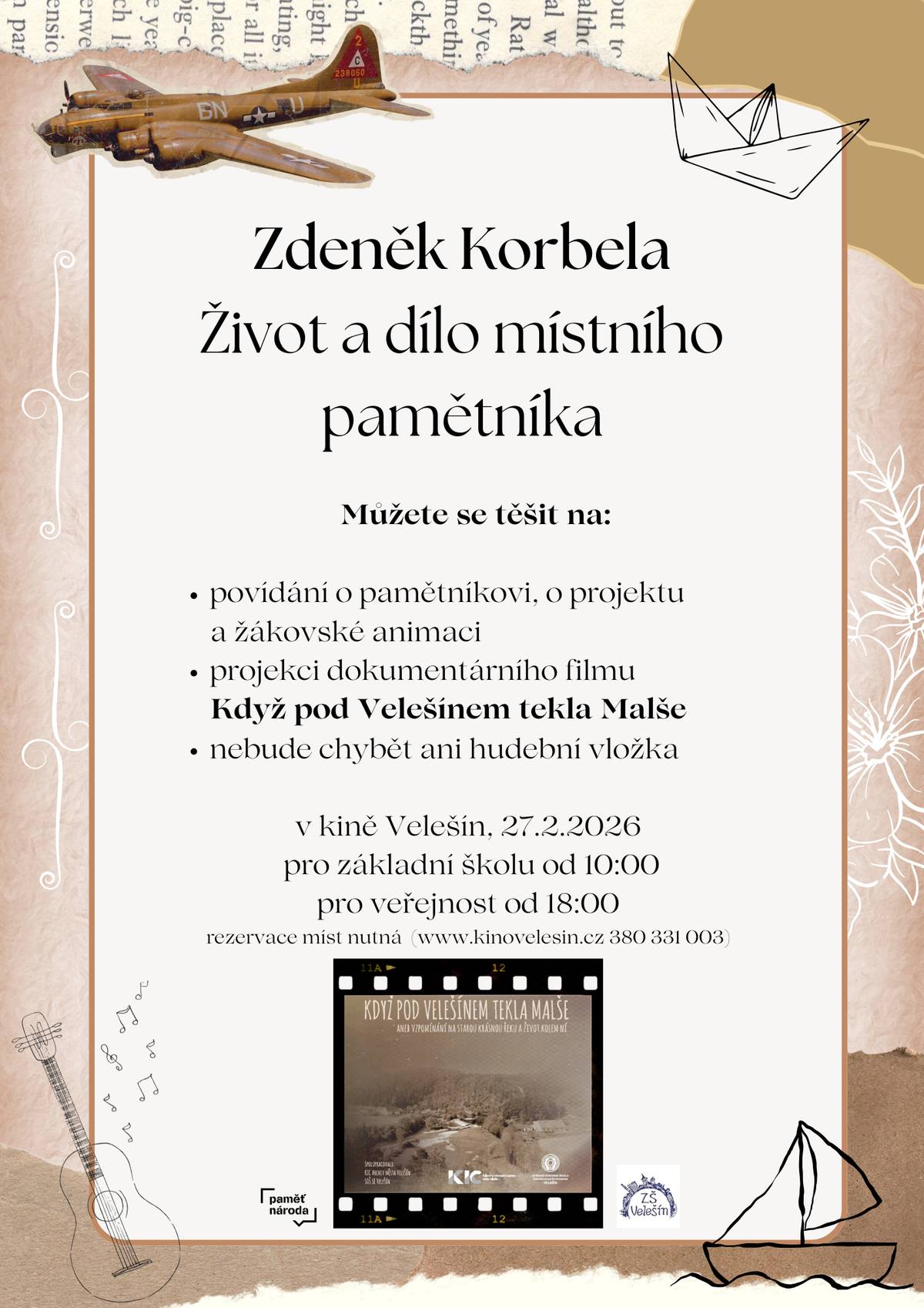 Pátek 27.2.2026 v 18 hodin v sále kina Veleší