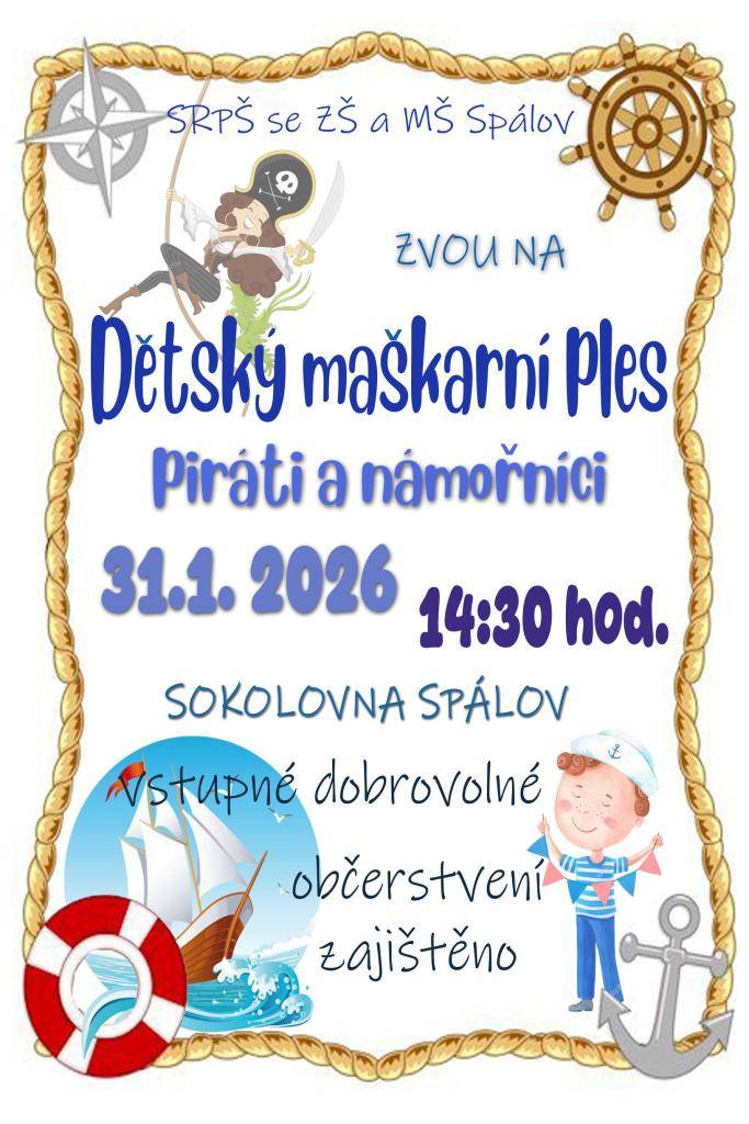 Piráti a námořníci  31.1.2026  14:30 hod.   sokolovna Spálov
