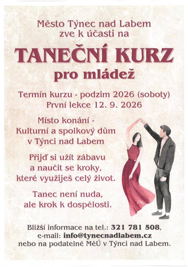 Taneční kurz pro mládež Týnec nad Labem