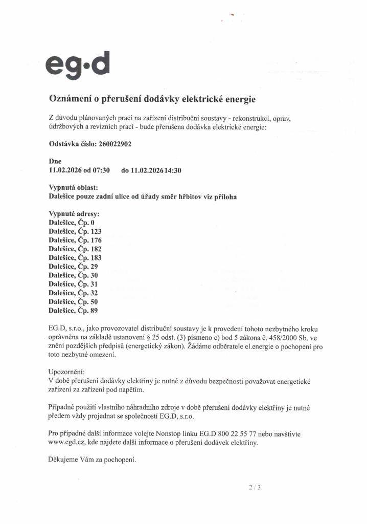 OD ÚŘADU KE HŘBITOVU - levá strana domů  11.02.2026