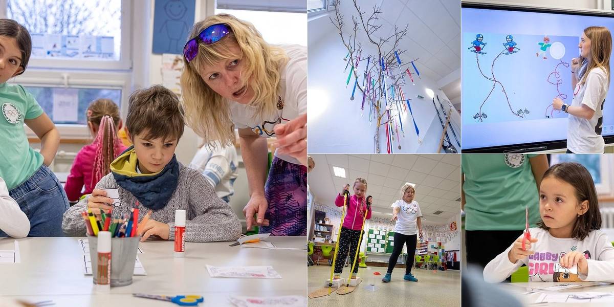 Fotogalerie a průvodní text v městské fotokronice (odkaz na Zoneramu) 💎 >>> Ve středu 14. 1. 2026 se na ZŠ a ZUŠ T. G. M. konal Den otevřených dveří pro budoucí prvňáčky a jejich rodiče. Využili jsme blížící se Olympijské hry v Itálii, proto většina disciplín proběhla ve sportovním duchu.