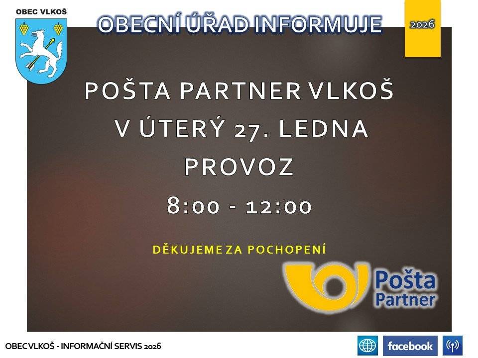 POŠTA PARTNER INFORMUJE