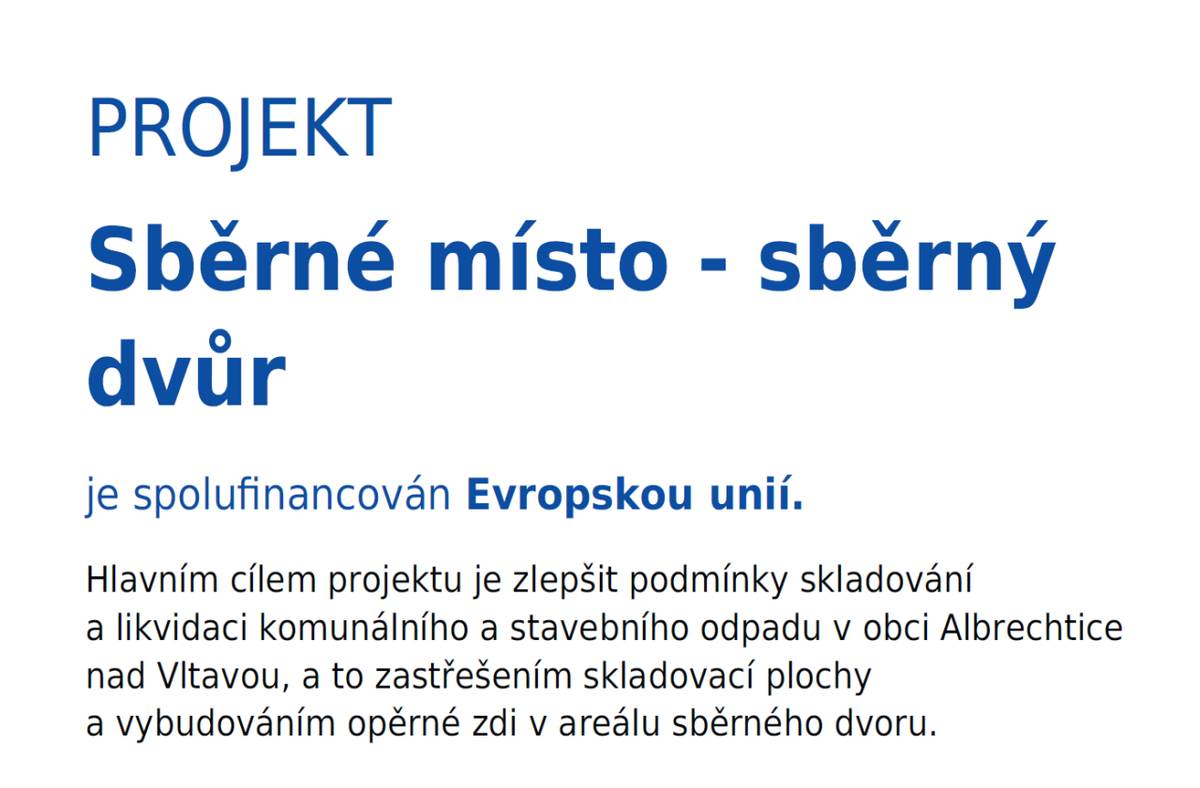 Sběrné místo - sběrný dvůr