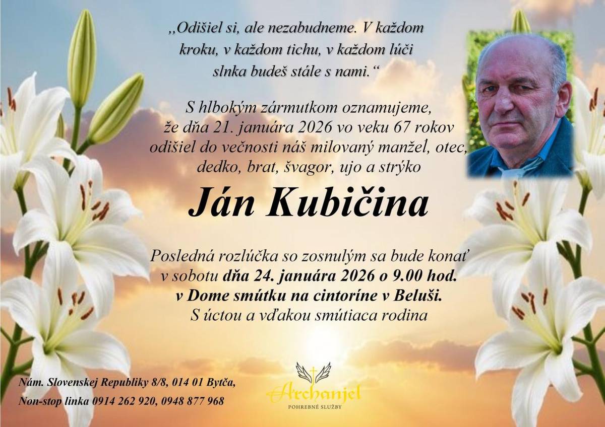 Kubičina Ján január 2026