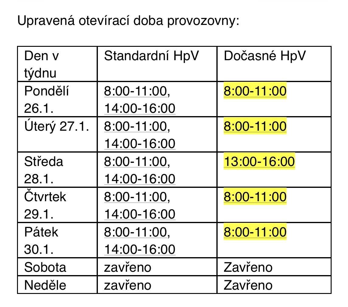 📯 ČESKÁ POŠTA 📯 Dovolujeme si Vás informovat o dočasné změně hodin pro veřejnost provozovny Březno. Rozsah hodin pro veřejnost bude omezen na nezbytně nutnou dobu ve dnech 26.1.2026 – 10.2.2026 z provozních důvodů. DĚKUJEME ZA POCHOPENÍ 🙏🏼