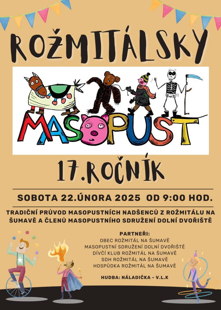 Sobota 22. února 2025 od 9:00hodi