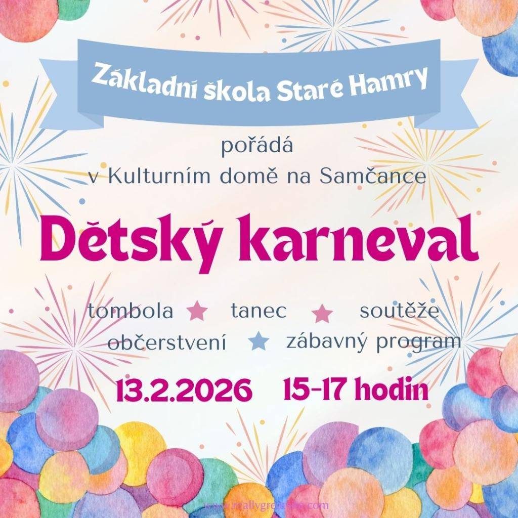 Základní škola Staré Hamry Vás zve na tradiční karneval.