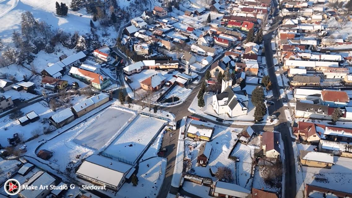 Video zasneženej obce Teplička.