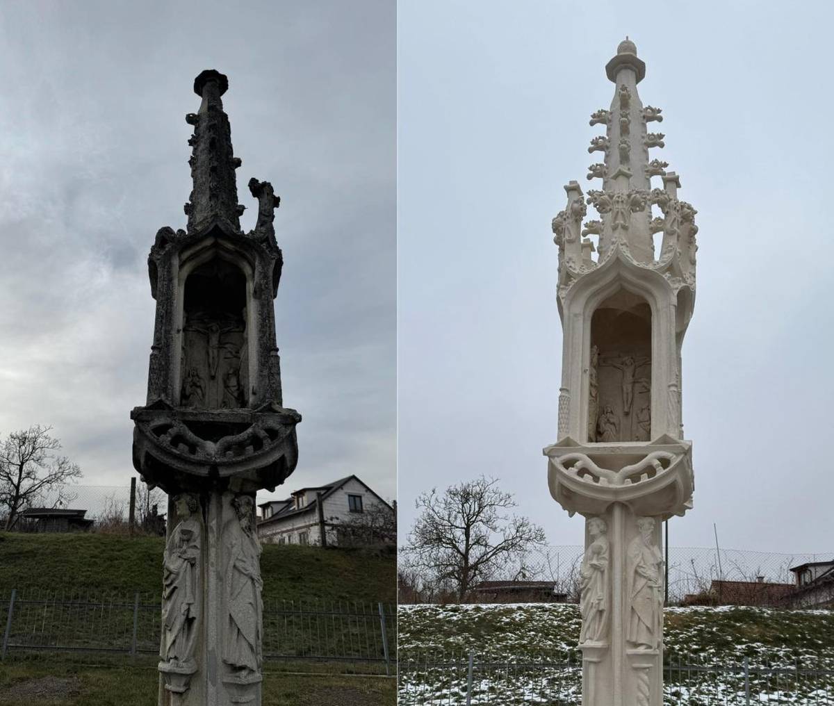 Dokončení realizace restaurování Božích muk v Sedlešovicích.