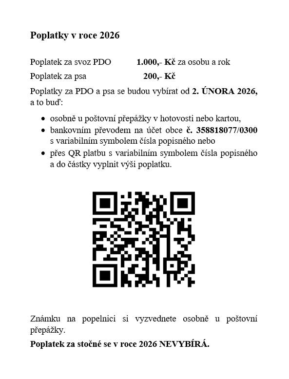 POPLATKY ZA SVOZ PDO A PSA SE BUDOU VYBÍRAT OD 2.2.2026.