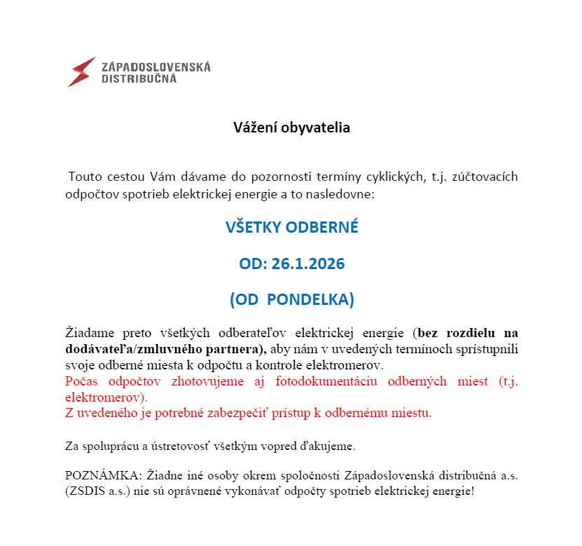 Odpočet elektromerov
