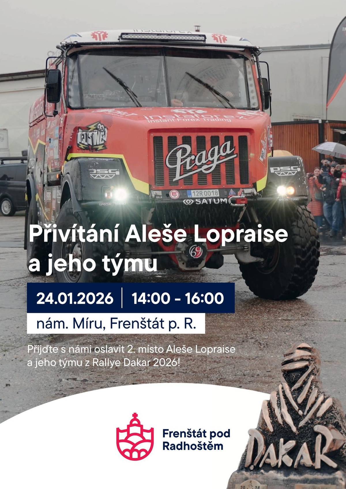 24. ledna 2026 v době od 14:00 do 16:00 hodin na náměstí Míru ve Frenštátě pod Radhoštěm