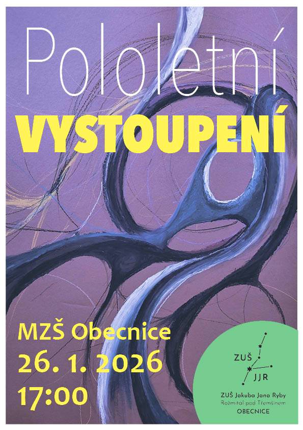 V Obecnici se od 17 hodin představí žáci hudebního a literárně-dramatického oboru se svým pololetním programem.