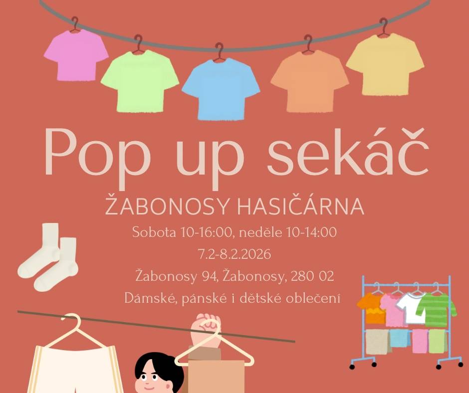 V sobotu 7.2.2026 od 10:00-16:00 hodin a v neděli 8.2.2026 od 10:00-14:00 bude v hasičárně obecního úřadu bazázek dámského, pánského a dětského oblečení.