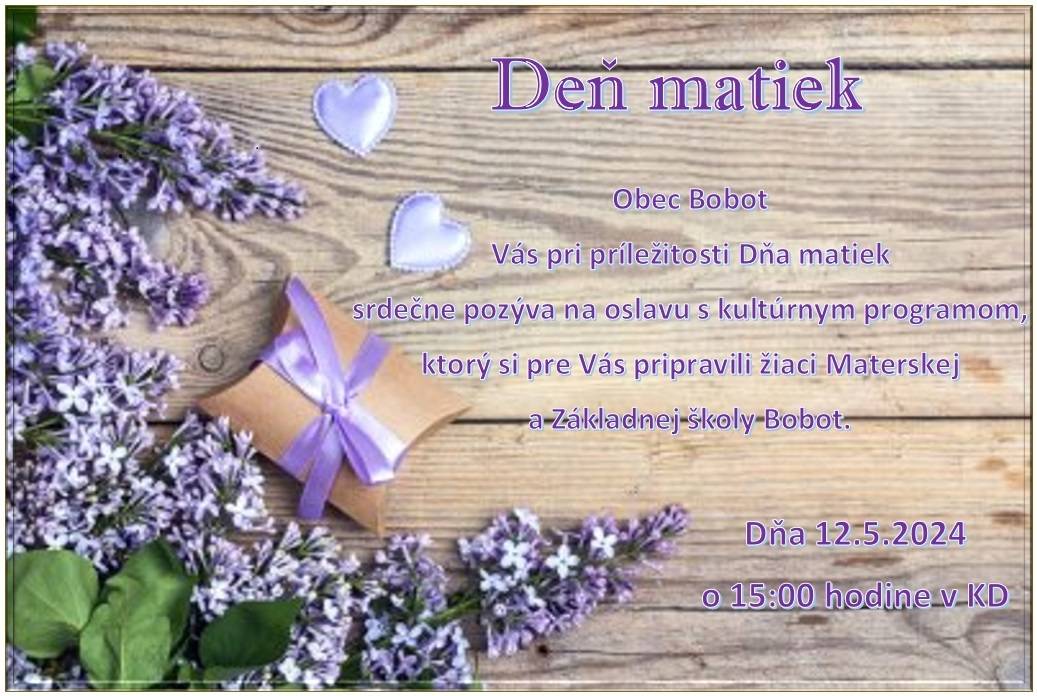 Deň matiek - pozvánka