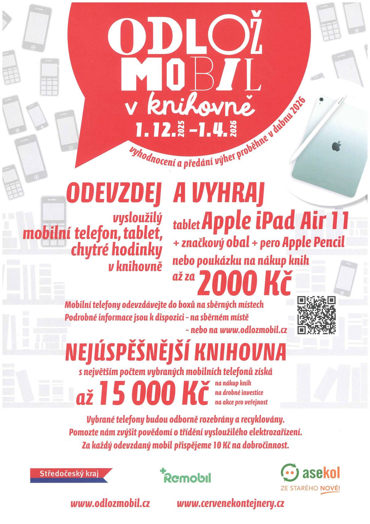 V knihovně Husinec bude možnost odložit mobil od 29.1.2026. Pomozte nám zvýšit povědomí o třídění vysloužilého elektrozařízení a také něco vyhrát. Vaše knihovnice Petra