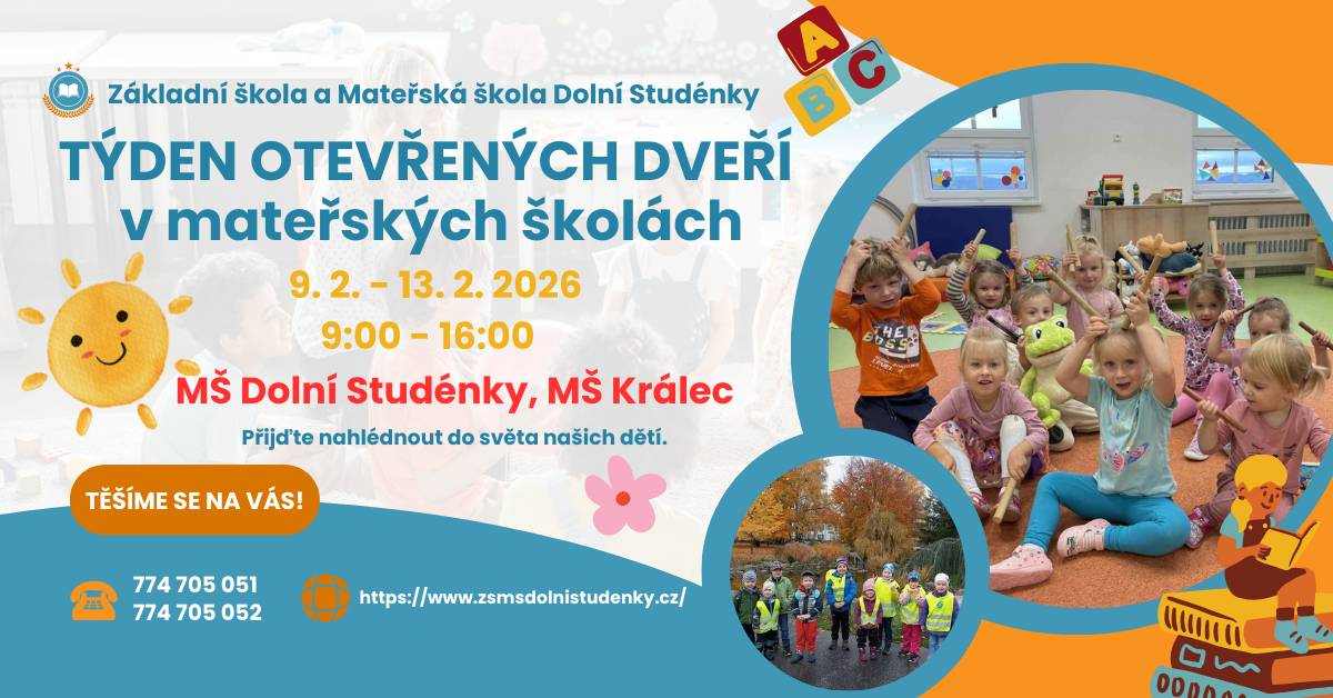 Pozvánka na týden otevřených dveří.