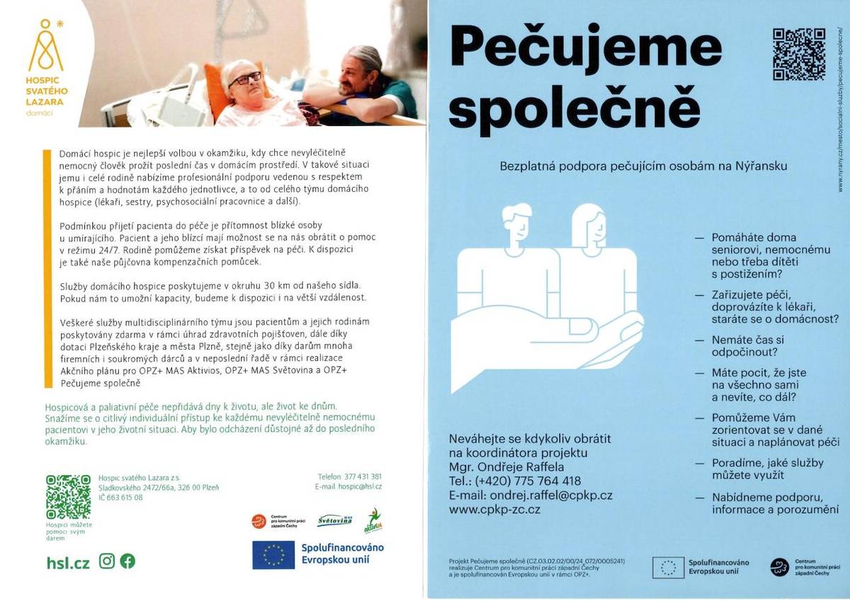 Projekt Pečujeme společně realizuje Centrum pro komunitní práci západní Čechy - viz informace