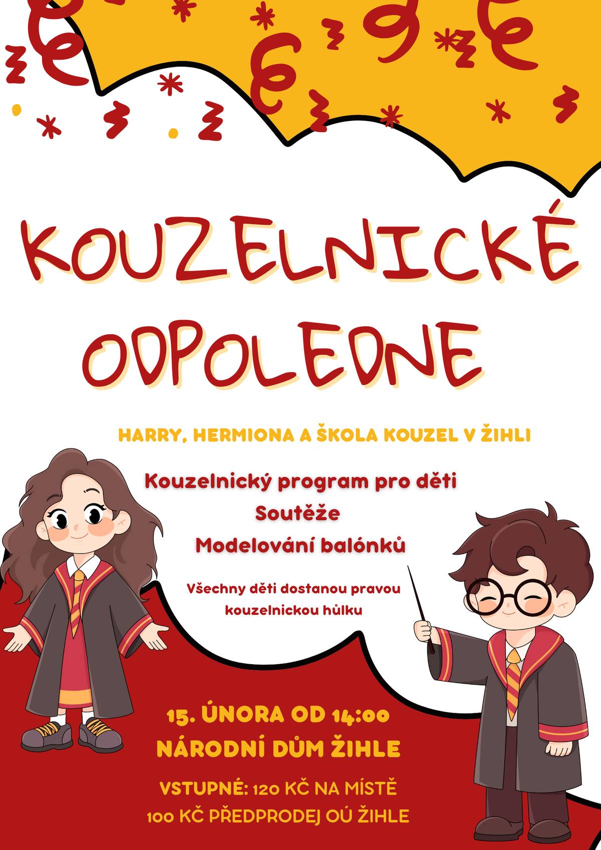 Na Obecním úřadě v Žihli jsou již v předprodeji vstupenky na KOUZELNICKÉ ODPOLEDNE, které se koná v neděli 15. února 2026 od 14.00 hodin v Národním domě v Žihli. Vstupné: 120,- Kč na místě, 100,- Kč v předprodeji
