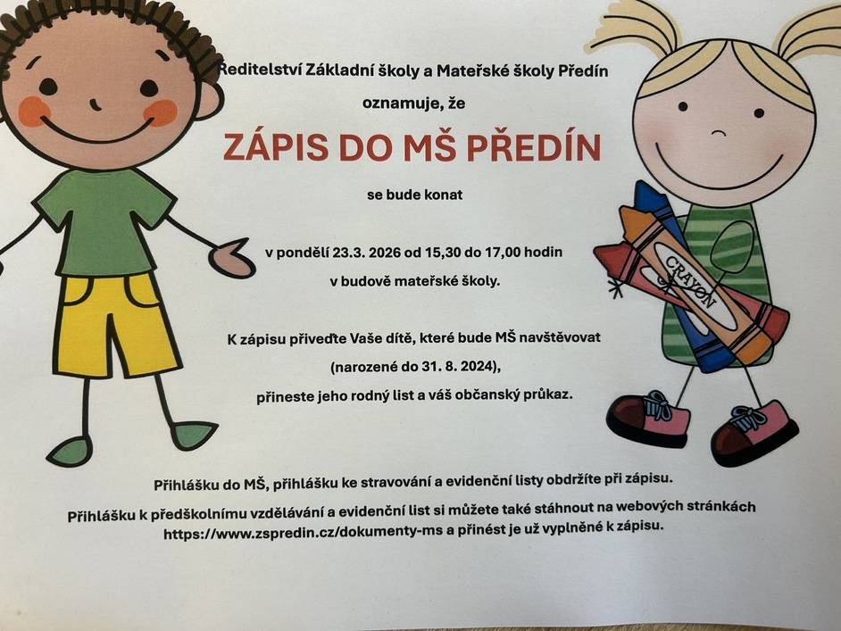 22.03.2026   15:30-17:00 v budově mateřské školy